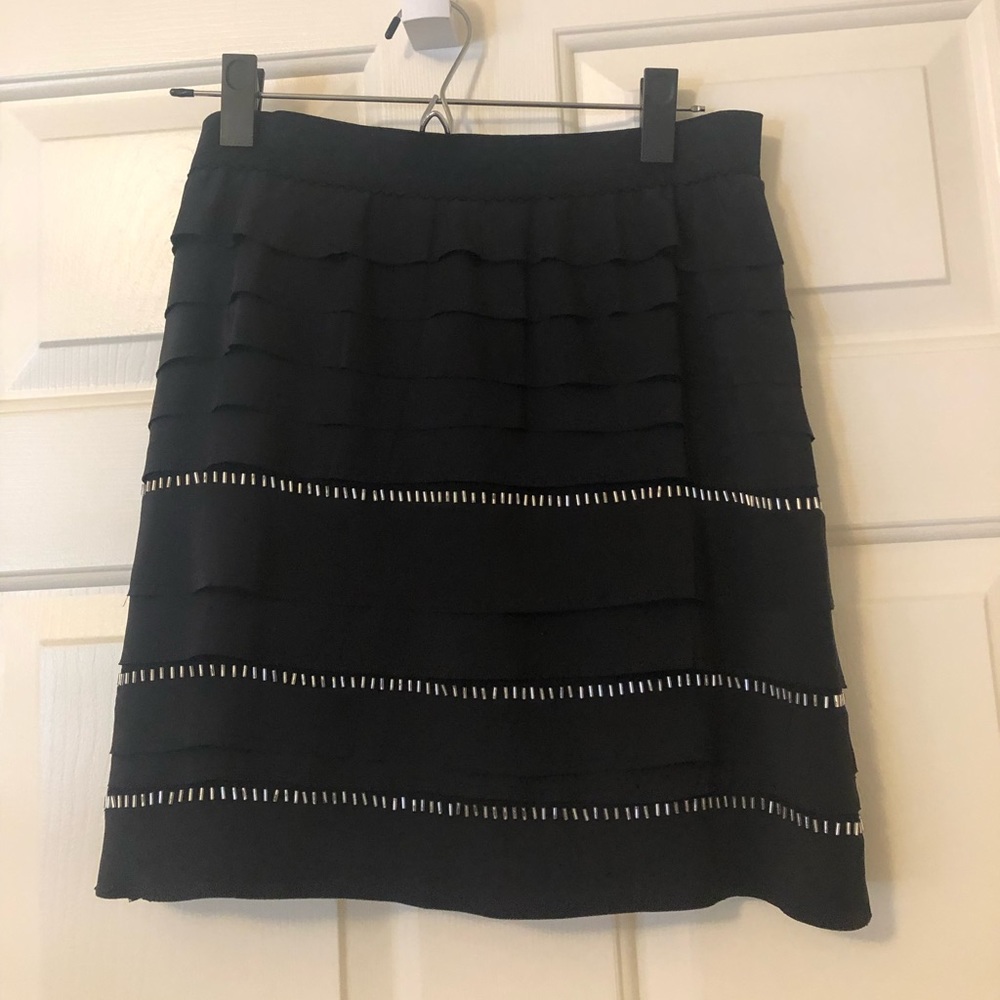 BCBG Black Tiered Mini Skirt